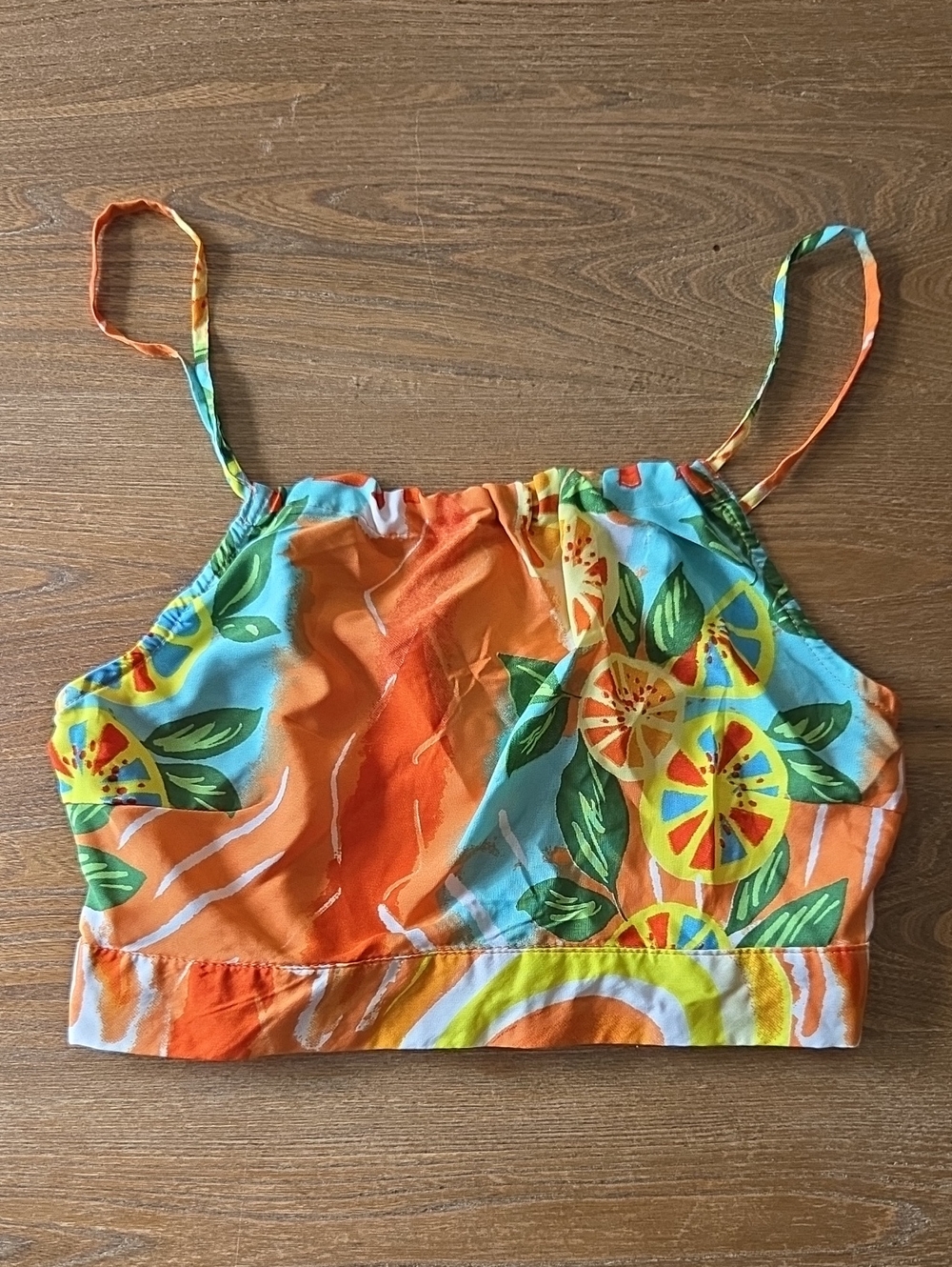 Live 4 Truth Orange & Aqua Citrus Print Crop Top